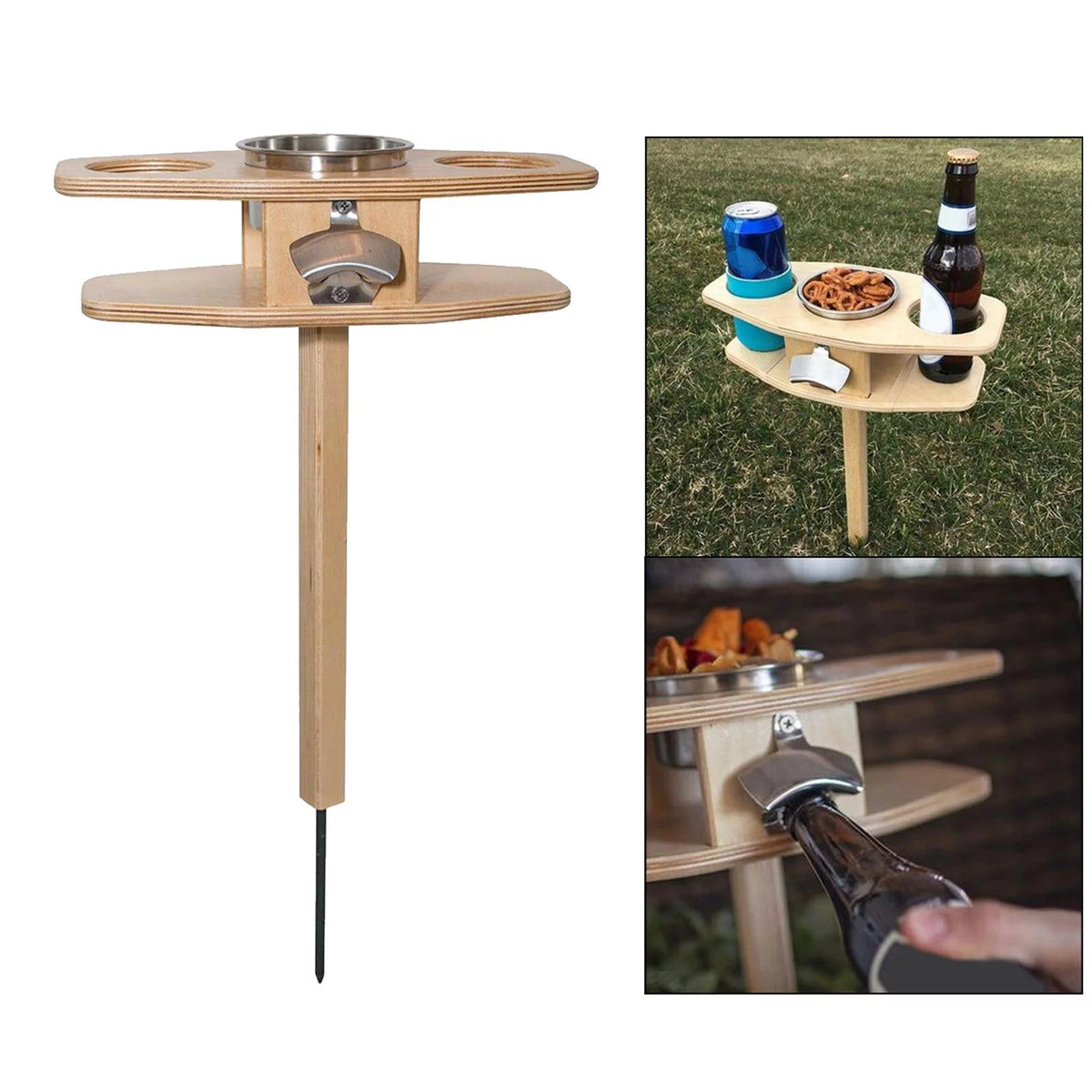 Portable Natural Wood Folding Picnic Table E3875