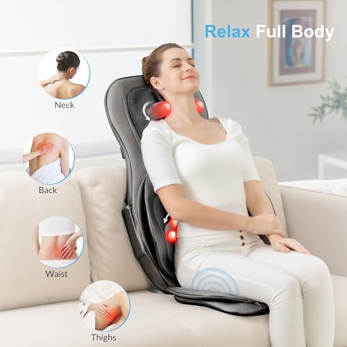 Heated Shiatsu Neck Back Massager Chair Pad W3100