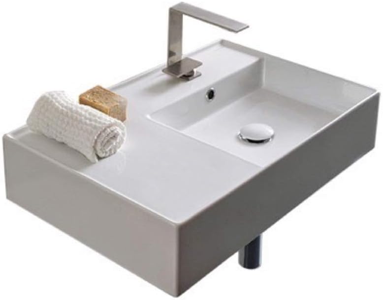 White One Hole Bathroom Sink Z3702
