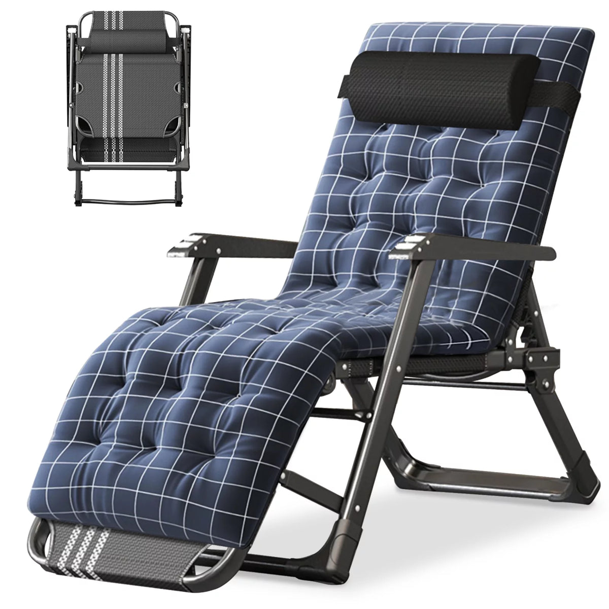 Zero Gravity Outdoor Folding Lounge Chair with Pillow K28124