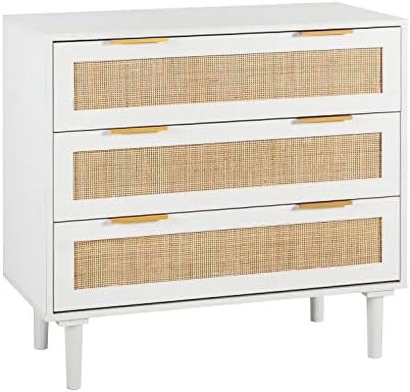 3 Drawer Rattan Wood Dresser I1972