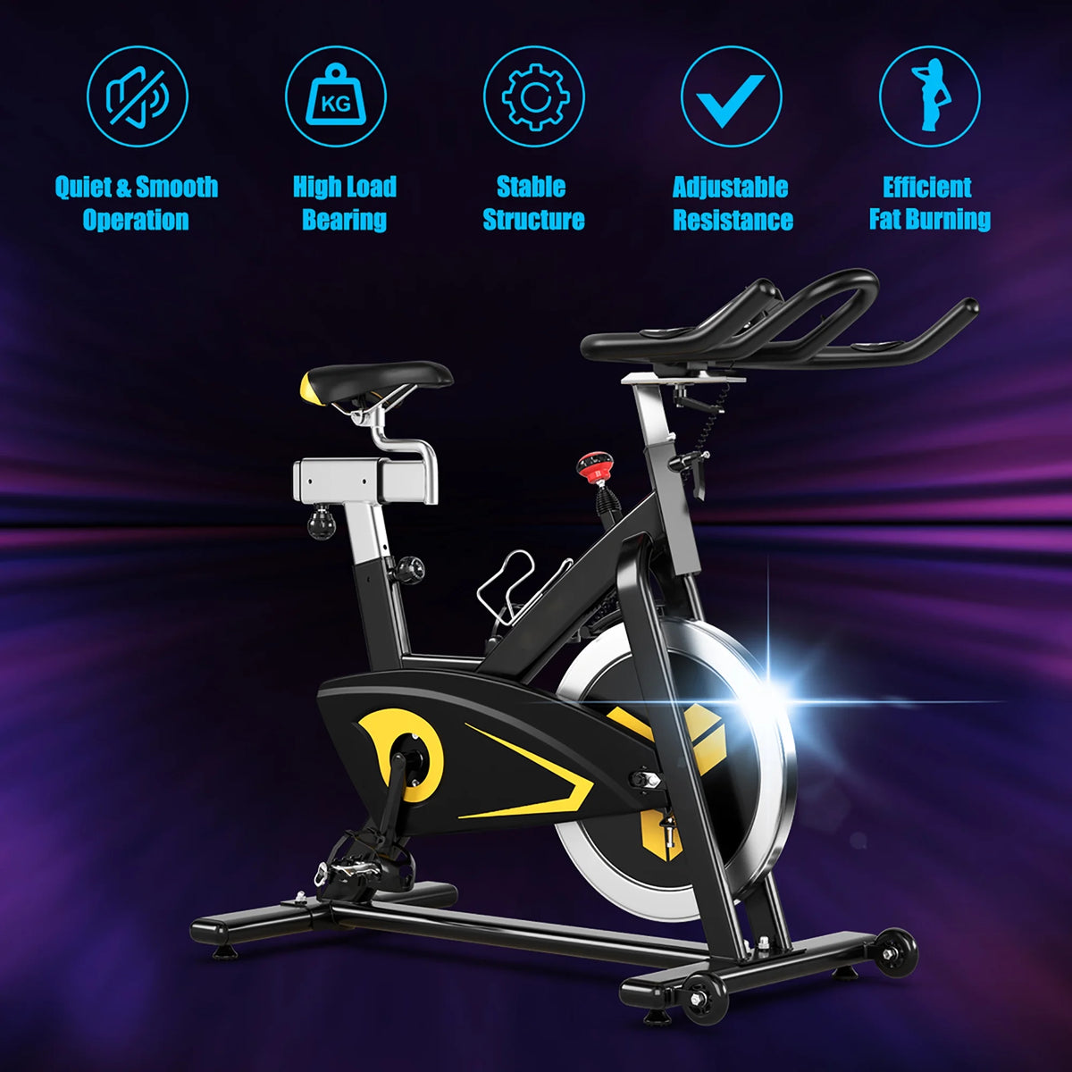 Indoor Cycling Bike Magnetic Exercise Bike Belt Drive R283373