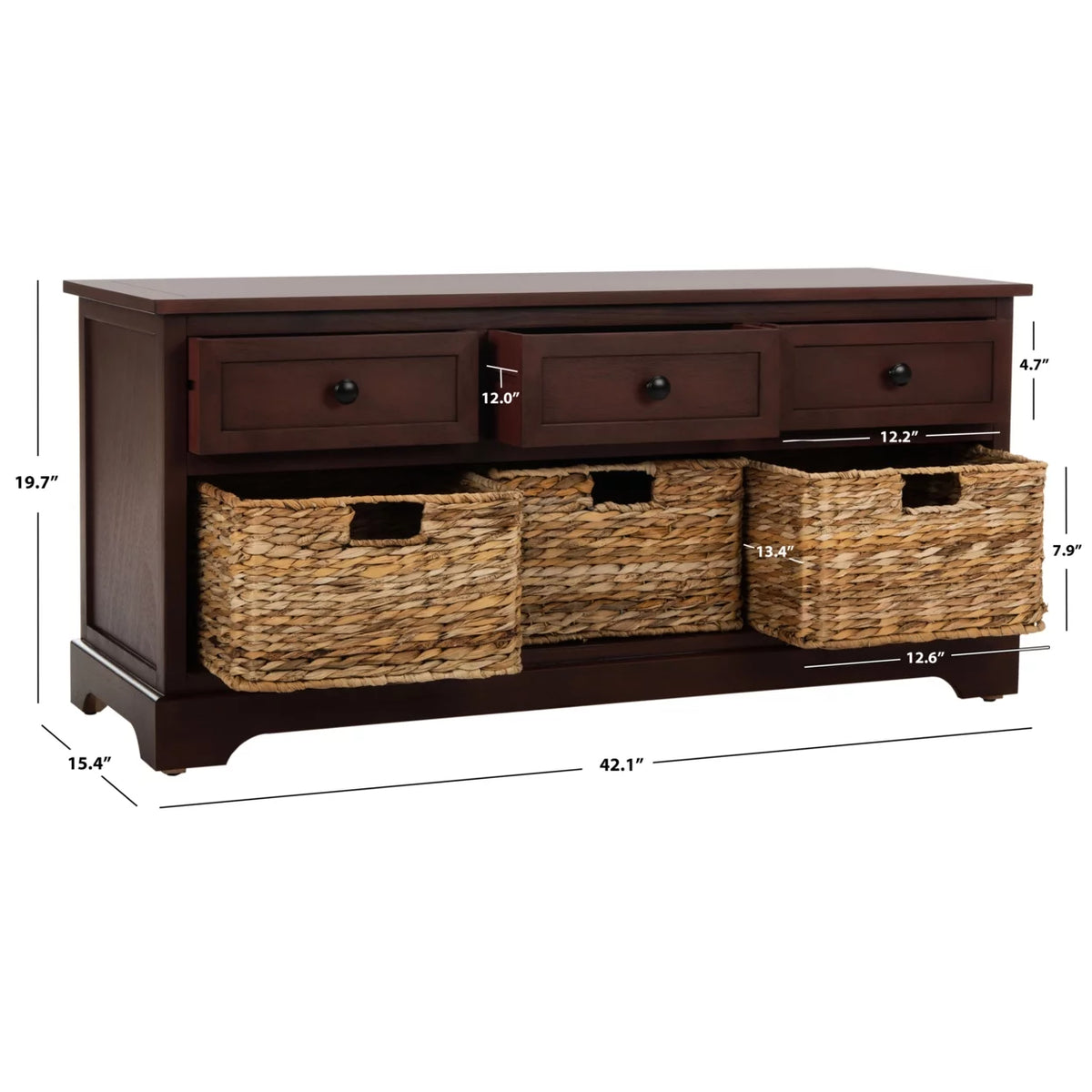 3-Drawer Storage Bench S42793