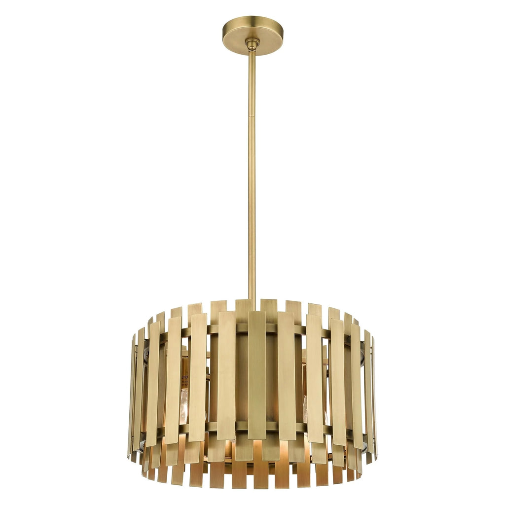 5-Light Natural Brass Pendant Chandelier X501