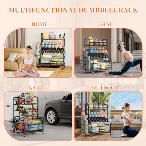 450LBS Dumbbell Rack with Wheels & Hooks G520488