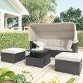 Outdoor Patio Rectangle Daybed with Retractable Canopy L260