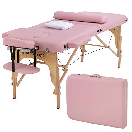 Portable Massage Table 28 Inch Wide Adjustable Folding PU Leather M584