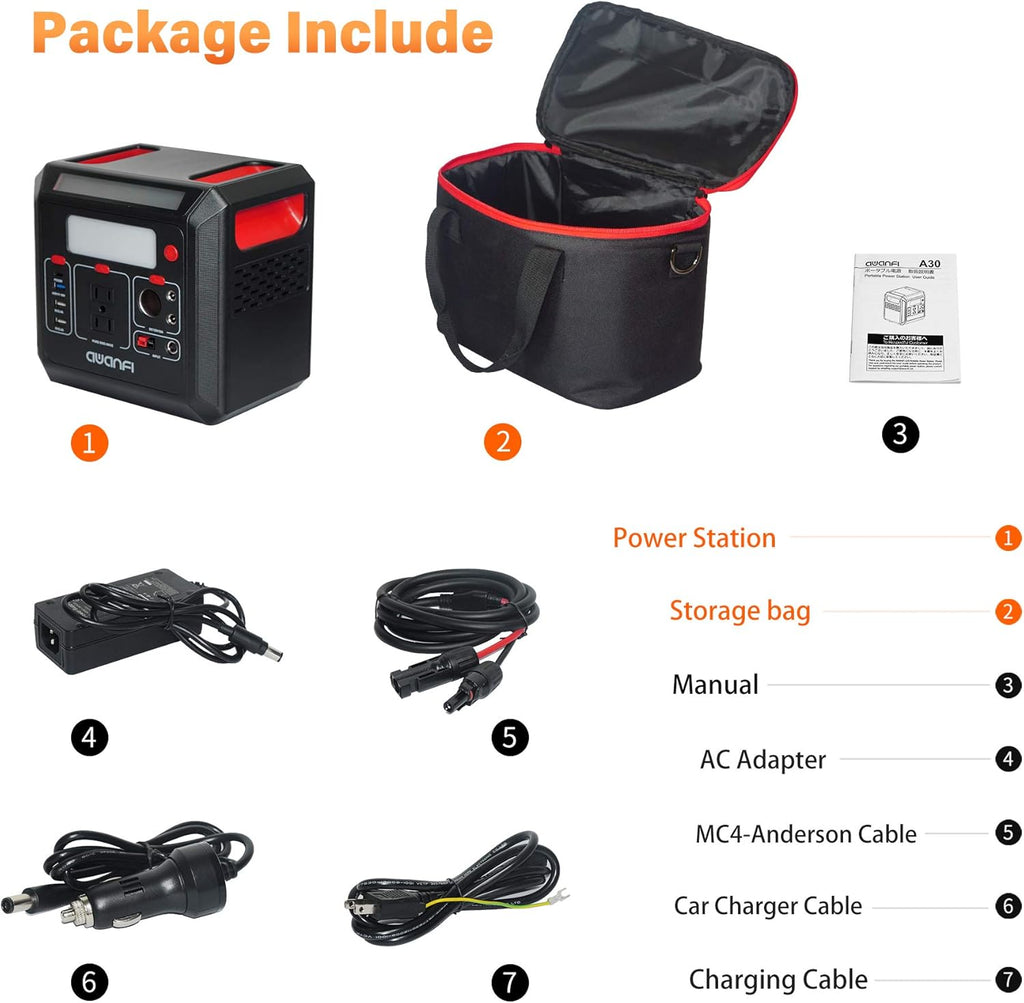300W Portable Power Station 300Wh Solar Generator with AC Outlet I841748
