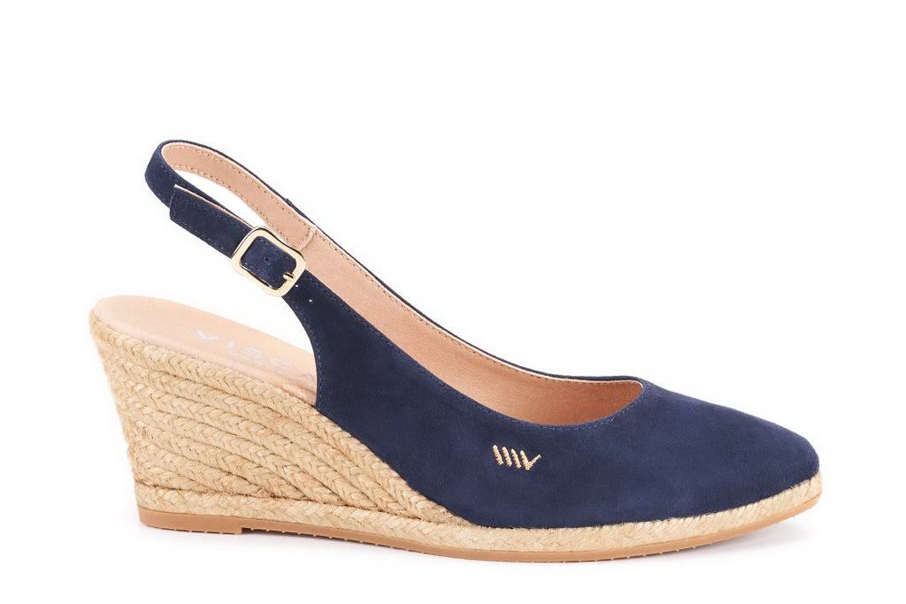Suede Slingback Buckle Wedges C8055