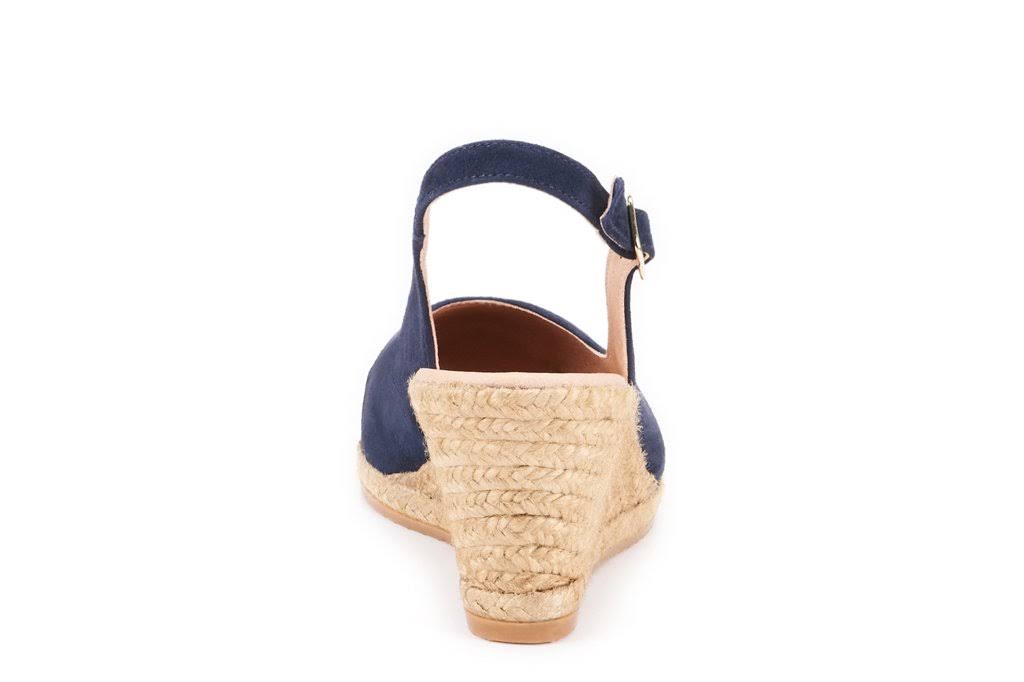 Suede Slingback Buckle Wedges C8055