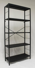 Black 5 Tier Metal Bookcase H59064