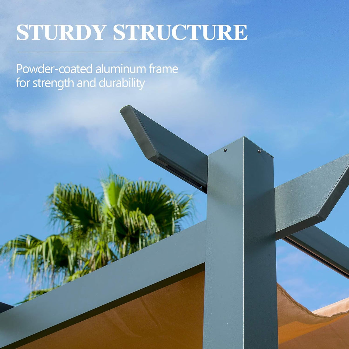 Aluminum Retractable Outdoor Pergola 10x10ft X981