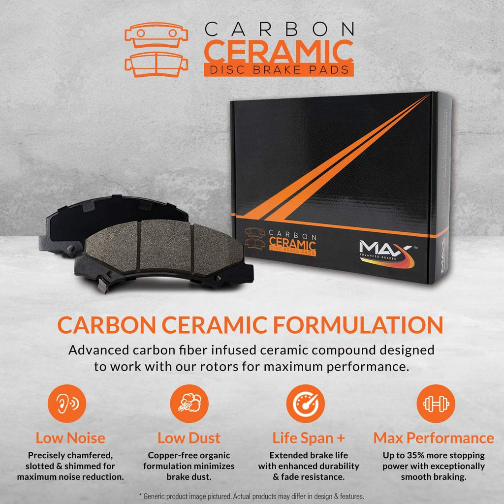 Max Brakes Premium OE Rotors with Carbon Ceramic Pads K12240