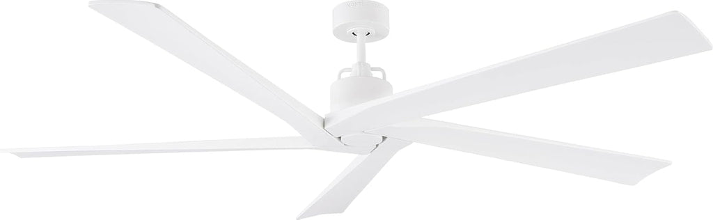 56 Outdoor Ceiling Fan with Remote, Weathered Oak Blades, Brushed Steel V9584