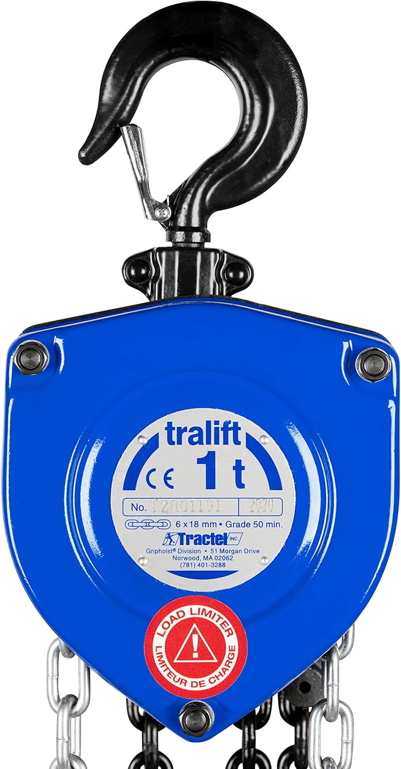 Heavy Duty Manual Chain Hoist 1 Ton 40 ft Lift Steel Chain T986009