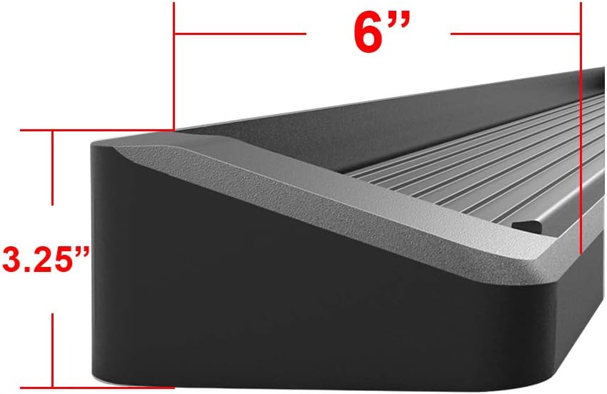Black 6in Running Boards V7304