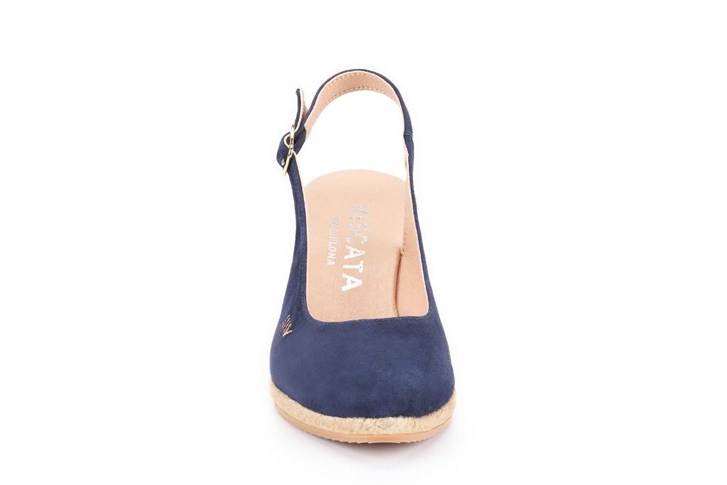 Suede Slingback Buckle Wedges C8055