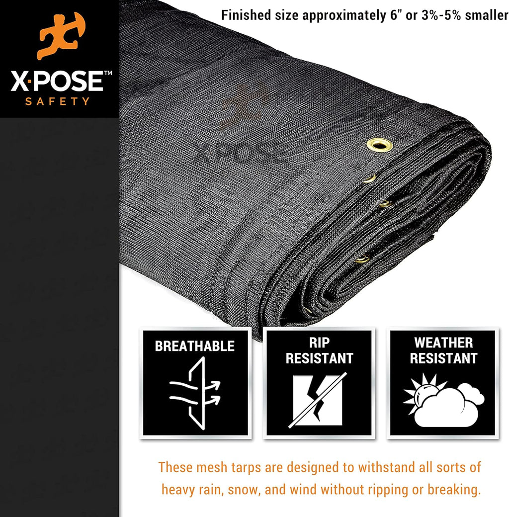 Heavy Duty Black Mesh Tarp 12' x 45' X54063