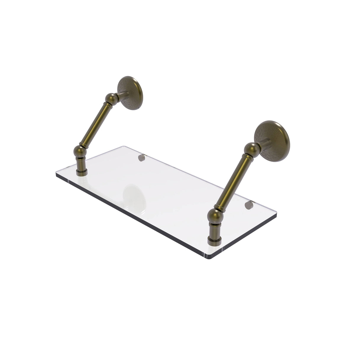 18 in. Floating Glass Shelf Antique Brass S667847