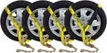 4 Pack 2 x 12' Car Tie Down Ratchet Strap with Chain Anchor E68801