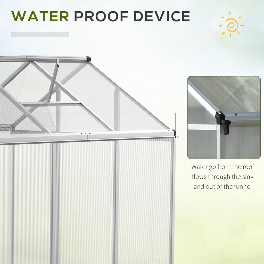 6' x 6' Walk-in Polycarbonate Greenhouse with Roof Vent L383