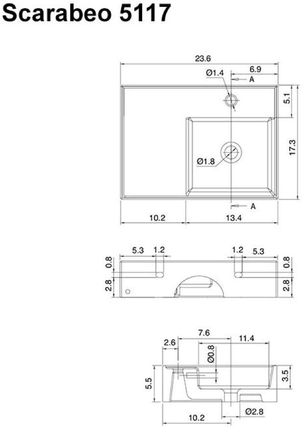 White One Hole Bathroom Sink Z3702