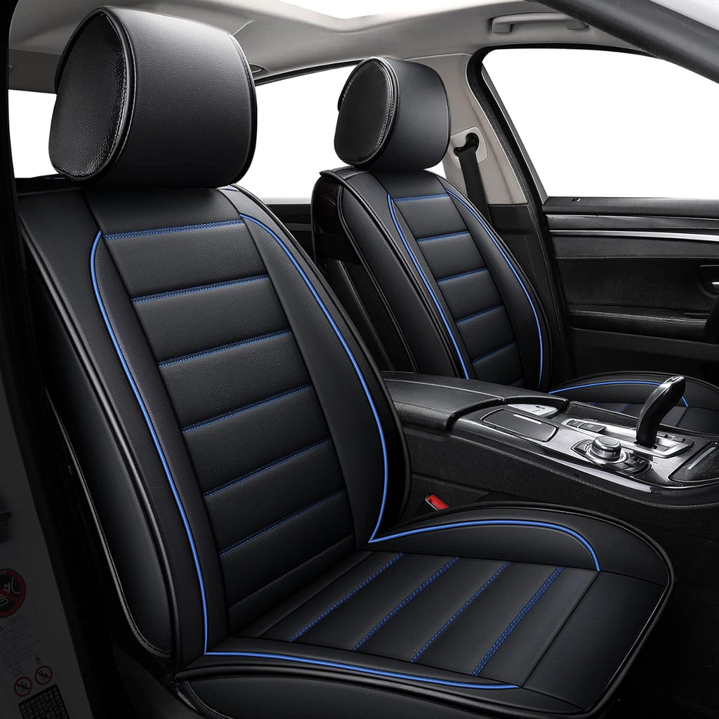 Waterproof Faux Leatherette Car Seat Covers Black Red Full Set X468149