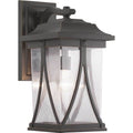 20 inch Antique Bronze Wall Lantern with Clear Seeded Glass A684