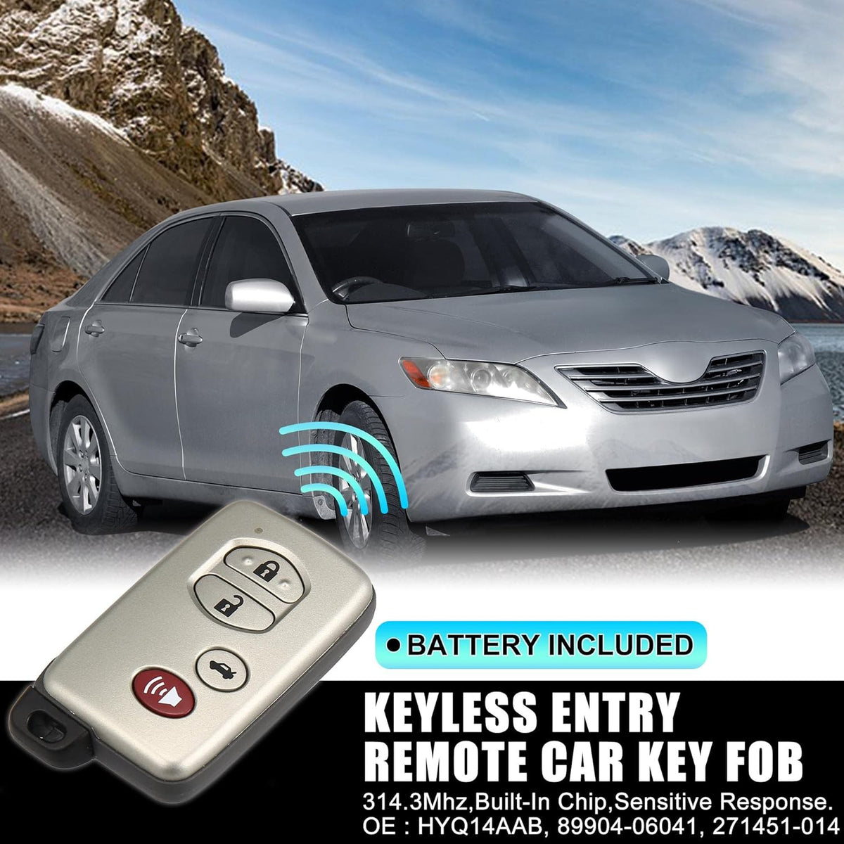 Replacement Keyless Entry Remote Car Key Fob 314.3Mhz 4 Buttons K212