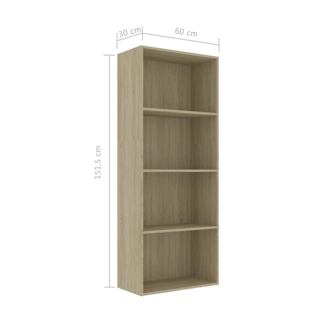 4-Tier Book Cabinet Sonoma Oak Chipboard X836479