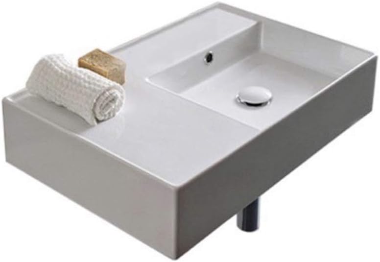 White One Hole Bathroom Sink Z3702
