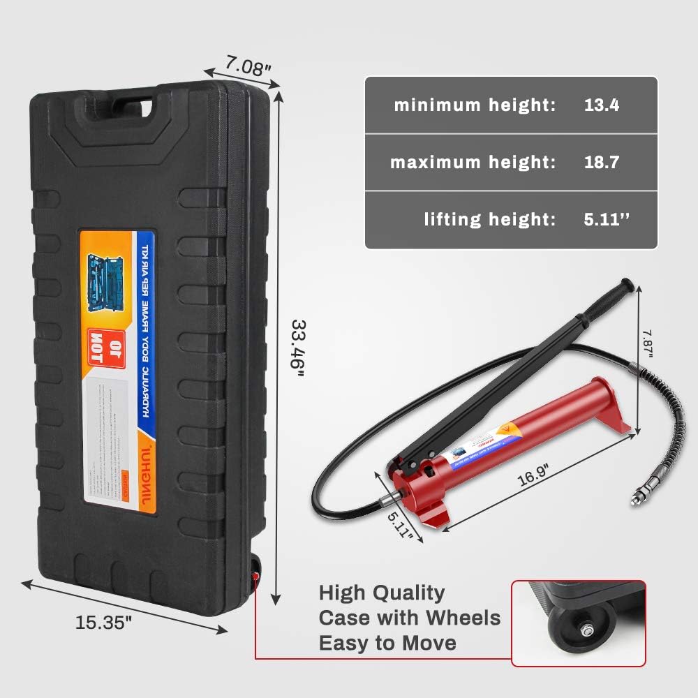 10 Ton Hydraulic Jack Auto Body Frame Repair Kit O303475