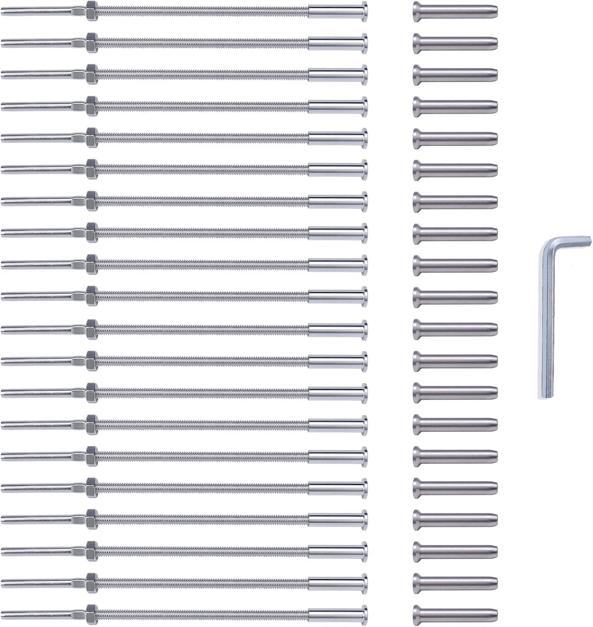 20 Pack Cable Railing Kit 1/8 T316 Stainless Steel Hardware N443