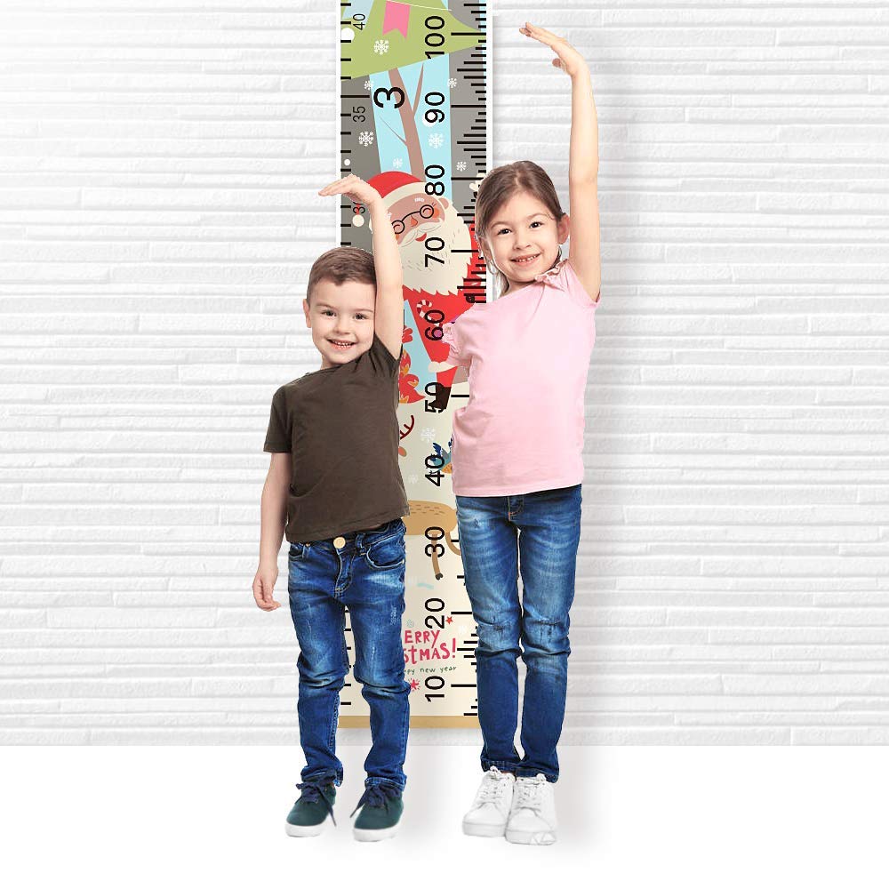Kids Growth Chart Canvas Wood Frame Wall Ruler 79x7.9 Pack of 2 A93848