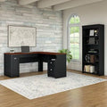 L-Shaped Executive Desk with Bookcase L410020