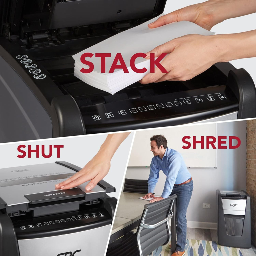 Auto Feed 300 Sheet Capacity Micro-Cut Paper Shredder W234