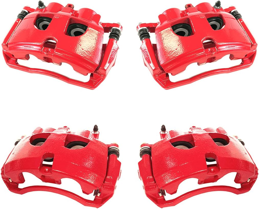 Red Semi-Loaded Calipers + Hardware Brake Kit C687