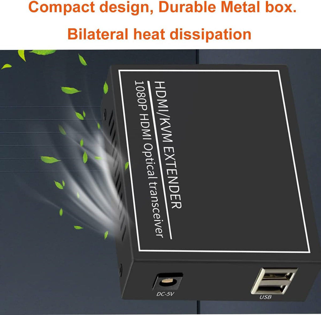 HDMI Extender Over Fiber Optic Cable up to 20Km, 1080P, 1 Transmitter and 1 Receiver X316