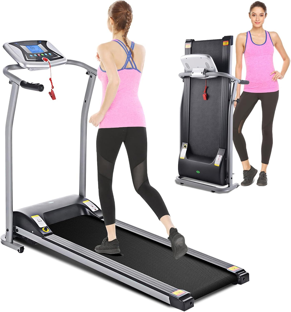 Folding Lightweight Electric Treadmill with LCD Monitor T32195