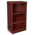 Mahogany Wood 3-Shelf Accent Bookcase with Adjustable Shelves W541