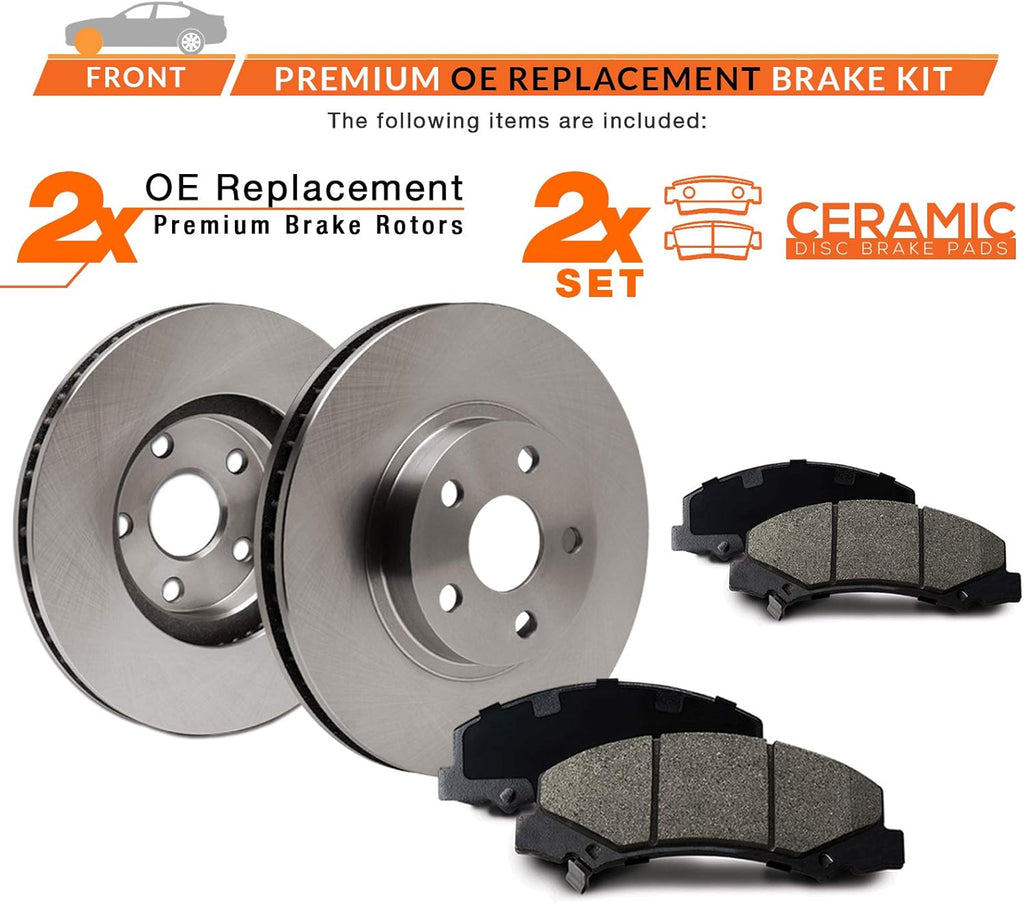 Max Brakes Premium OE Rotors with Carbon Ceramic Pads K12240