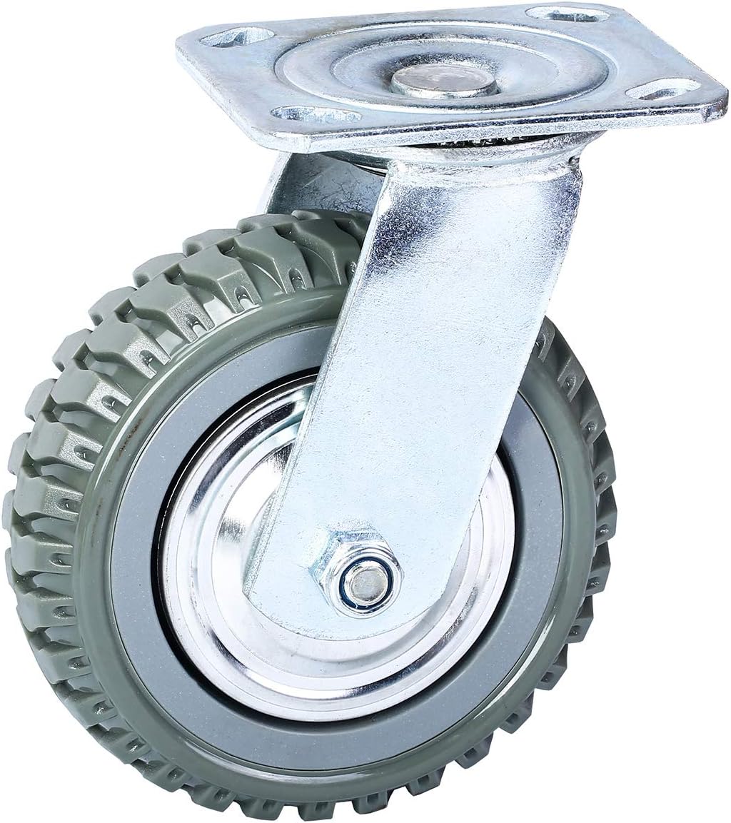 6 Inch Rubber Swivel Caster Wheels 4PCS I84335