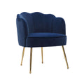 Blue Velvet Accent Chair with Gold Metal Legs J126694