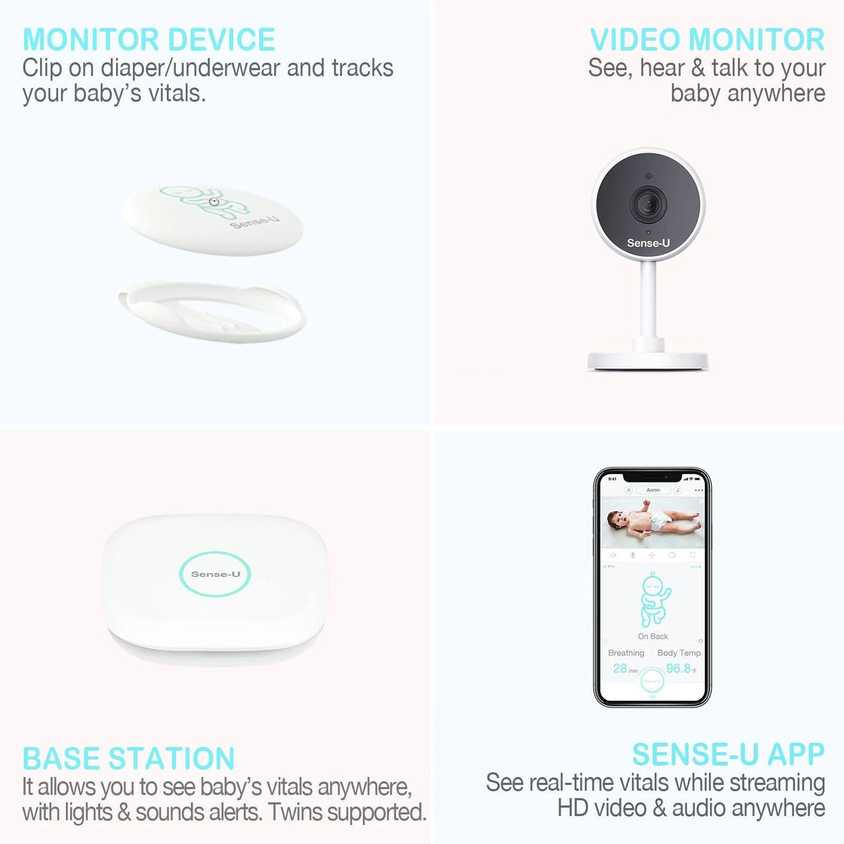 Video Breathing Baby Monitor with 1080p HD Camera Y849