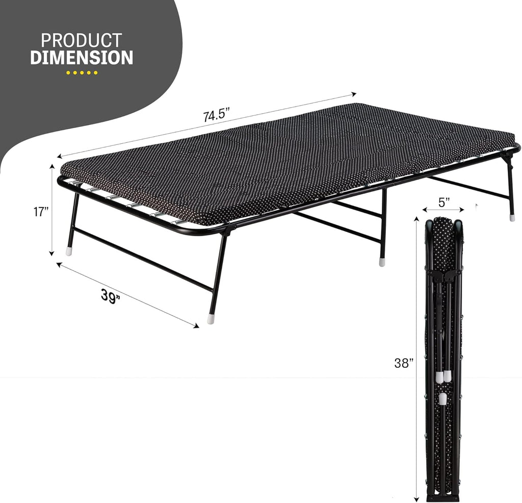 Folding Bed with Memory Foam Mattress Portable Twin with Carrying Bag T4454