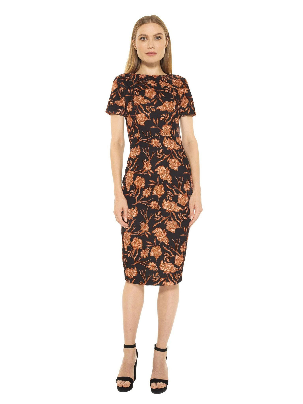Black Midi Sheath Dress T606046
