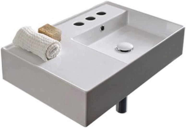 White One Hole Bathroom Sink Z3702