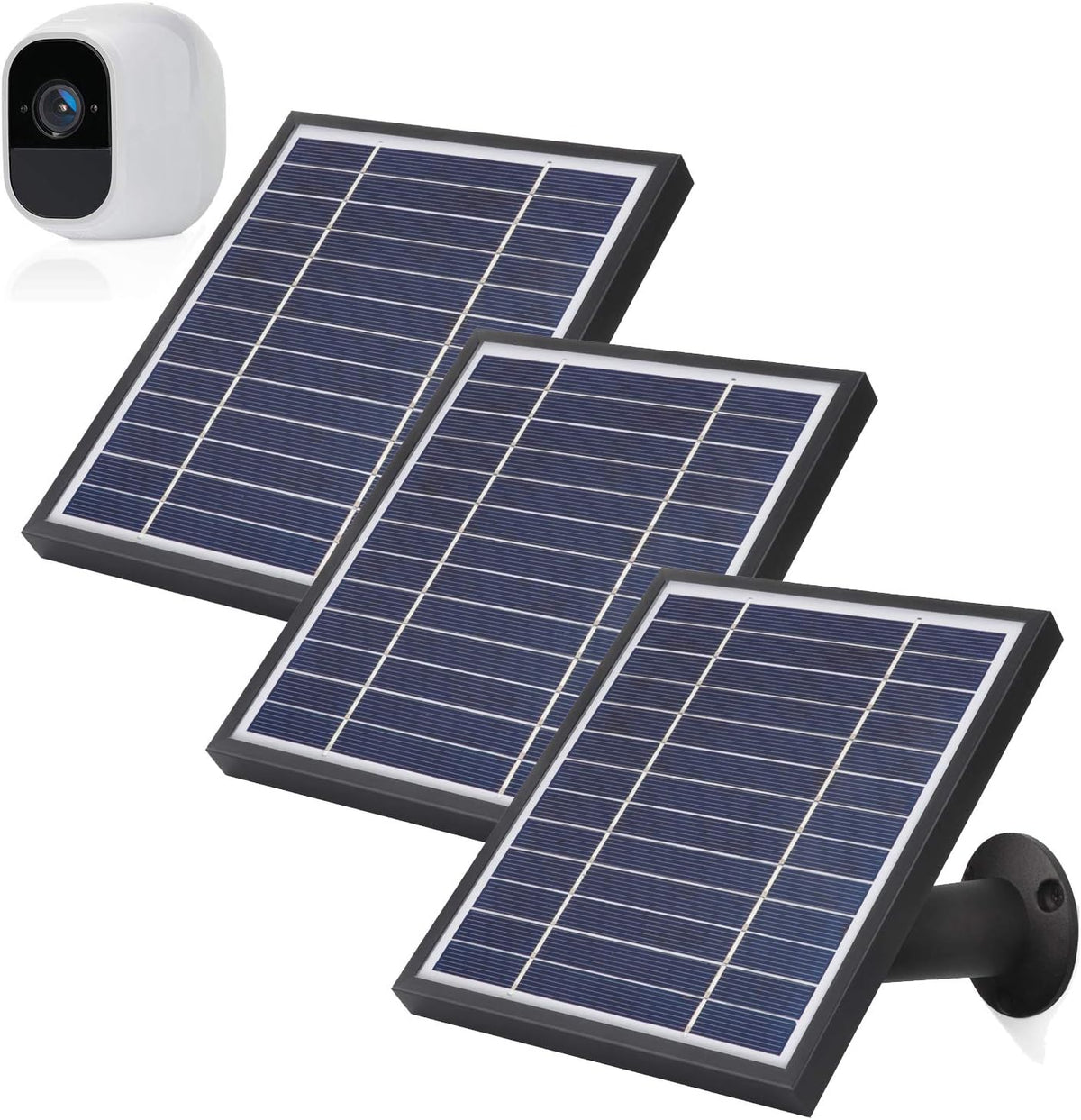 3 Pack Solar Panels with Power Cord and Adjustable Mount A367236