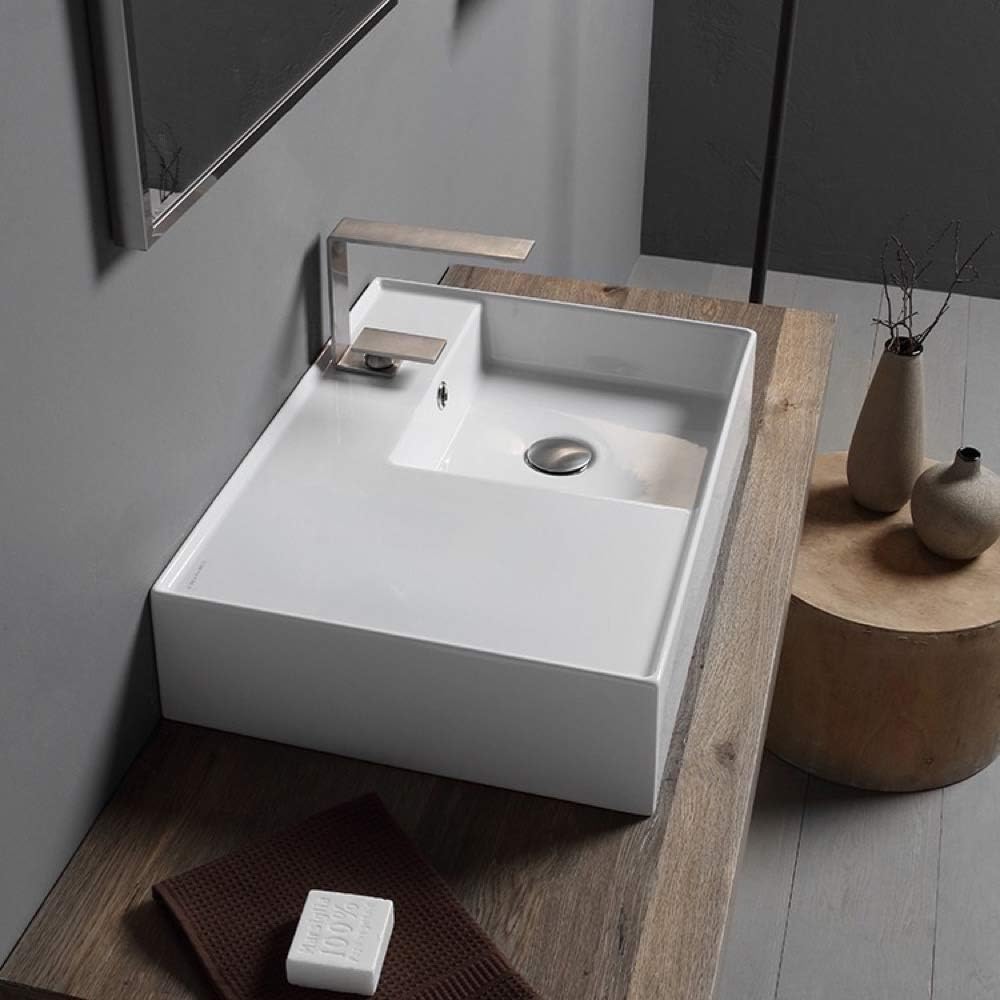White One Hole Bathroom Sink Z3702