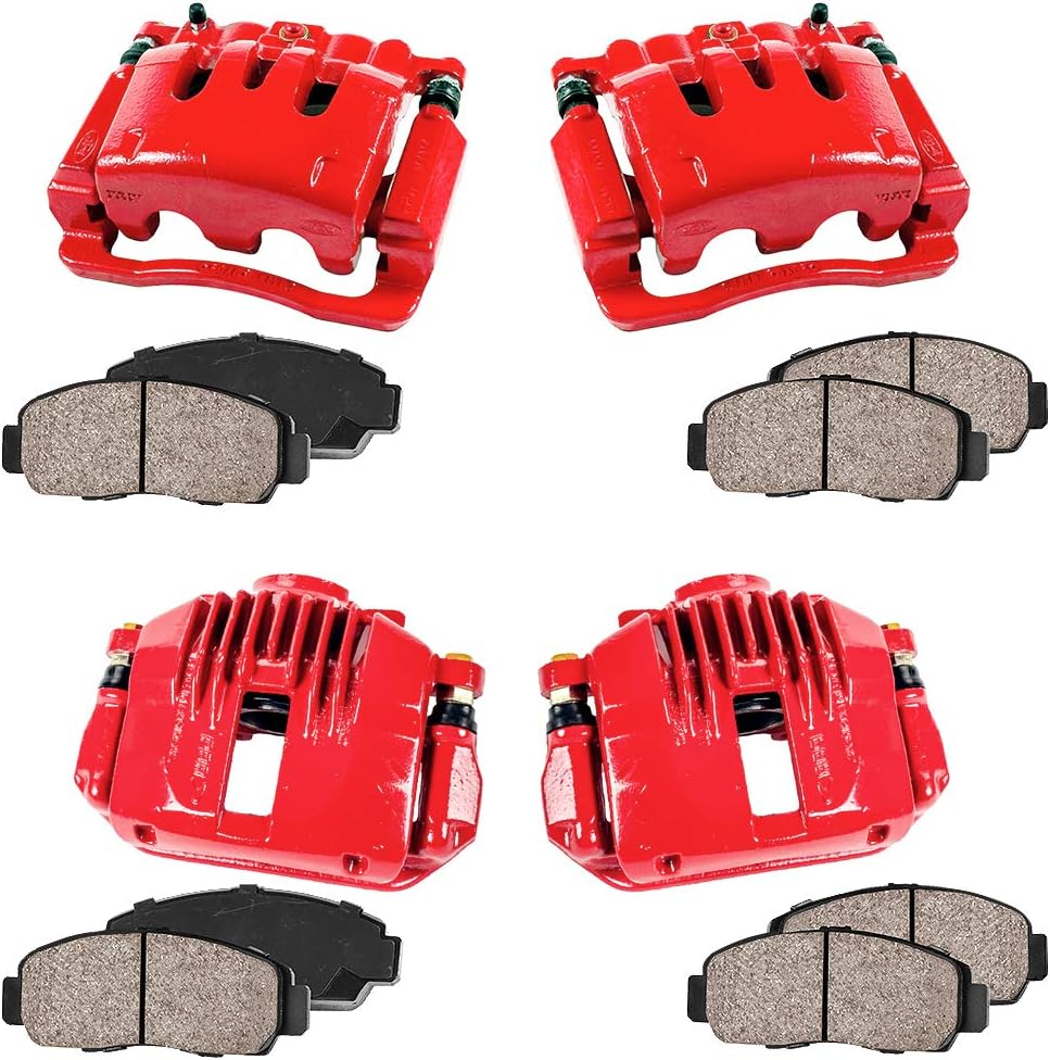 Red Semi-Loaded Calipers and Ceramic Pads Brake Kit I997